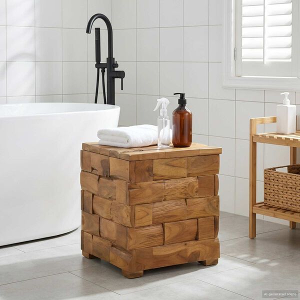 vidaXL Stolica za Skladi&scaron;tenje Smeđa 40 x 40 x 45 cm Čvrsto teak drvo