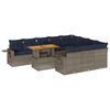 vidaXL 11-dijelni set vrtnih sofa od poliratana s jastucima sivi