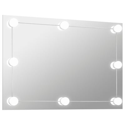 vidaXL Zidno ogledalo bez okvira s LED svjetlima pravokutno stakleno