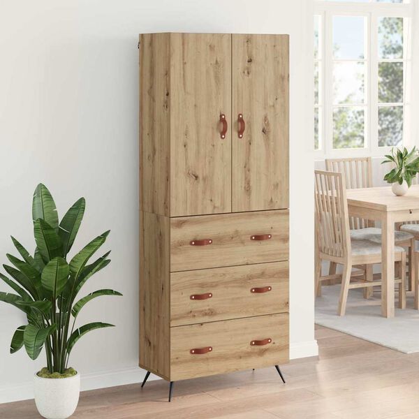 vidaXL Highboard Umjetnički hrast 69,5 x 34 x 180 cm Konstruirano drvo