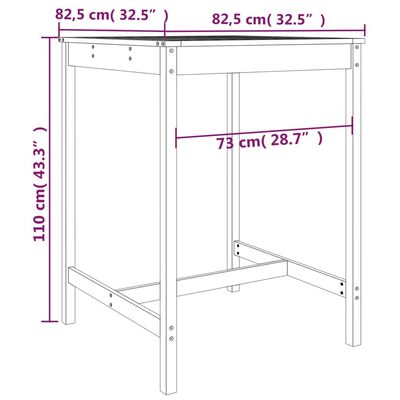 vidaXL Vrtni stol 82,5 x 82,5 x 110 cm od masivne duglazije