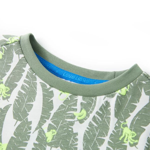 Dječja majica prljavo bijela i boja tamnog bršljana 92