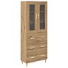 vidaXL Highboard Umjetnički hrast 69,5 x 34 x 180 cm