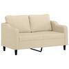 vidaXL 2-dijelni set sofa s jastucima krem od tkanine