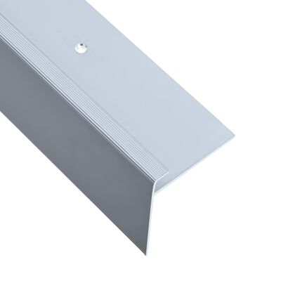 vidaXL Rubnjaci za stepenice F-oblika 15 kom aluminijski 134 cm srebrni