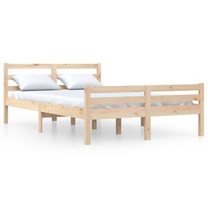 vidaXL Okvir za krevet od masivnog drva 135 x 190 cm bračni