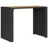 vidaXL Vrtni barski stol s drvenom pločom crni 145x80x110 cm poliratan