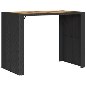 vidaXL Vrtni barski stol s drvenom pločom crni 145x80x110 cm poliratan