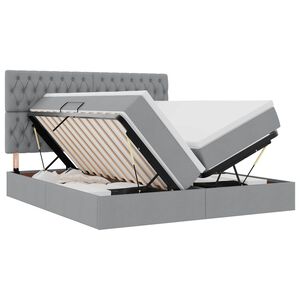 vidaXL Krevet s od storage s pohranom Svjetlosiva 180 x 200 cm Tkanina