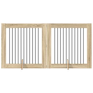 vidaXL Vrata za pse s postoljem 2 pcs Hrast sonoma 100 x 100 cm