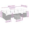 vidaXL Sjedeća garnitura za vrt s jastukom 8 pcs Siva poliratan