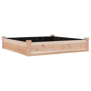 vidaXL Povi&scaron;ena vrtna gredica s oblogom 120x120x25 cm masivna jelovina
