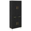 vidaXL Highboard Crni hrast 69,5 x 34 x 180 cm Konstruirano drvo