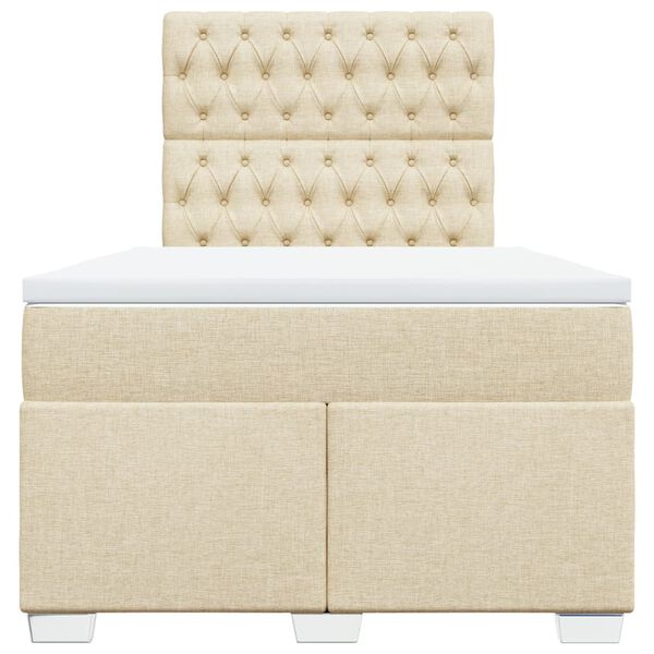 vidaXL Krevet box spring s madracem krem 120 x 190 cm od tkanine