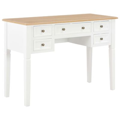 vidaXL Pisaći stol bijeli 109,5 x 45 x 77,5 cm drveni