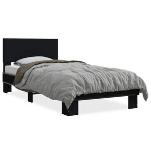 vidaXL Okvir za krevet crni 75 x 190 cm od konstruiranog drvo i metal