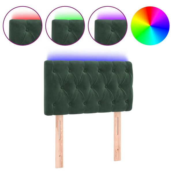 vidaXL LED uzglavlje tamnozeleno 80x7x78/88 cm bar&scaron;unasto