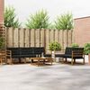 vidaXL Set vanjskih sofa s jastukom 6 pcs Prirodna i crna