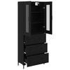 vidaXL Highboard s ladicama 2 pcs Crni hrast Konstruirano drvo