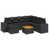 vidaXL 8-dijelni set vrtnih sofa od poliratana s jastucima crni