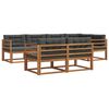 vidaXL Set vanjskih sofa s jastukom 7 pcs Prirodna i antracit