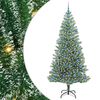 vidaXL Umjetno Božićno Drvo s Snježnim Flokom i LED Svjetlom 210 cm