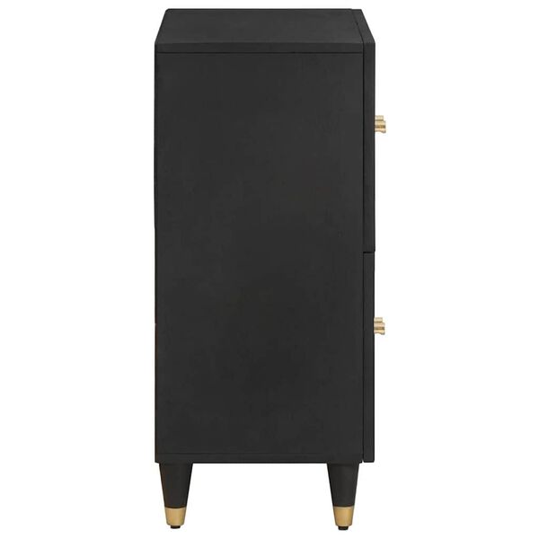 vidaXL Kreveta s policom Crna 60 x 33 x 75 cm Čvrsto drvo manga