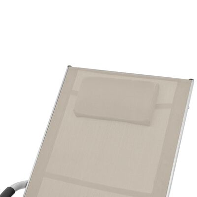 vidaXL Ležaljka za sunčanje s jastukom od aluminija i tekstilena krem