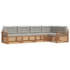 vidaXL Set vanjskih sofa s jastukom 5 pcs Prirodna i svijetlo siva