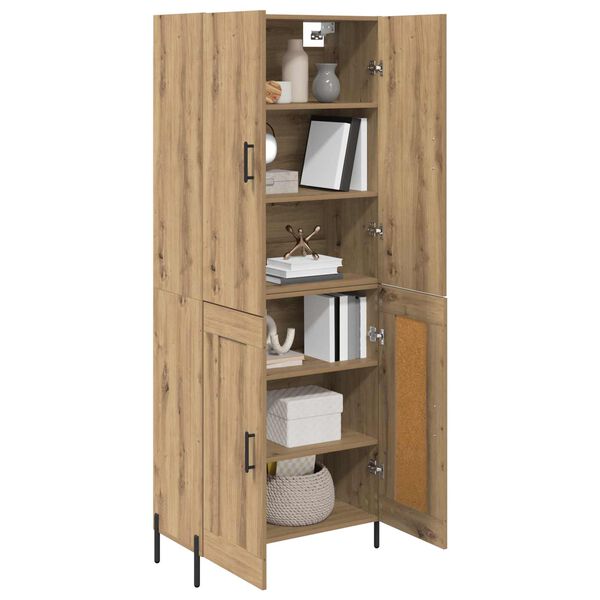 vidaXL Highboard Umjetnički hrast 69,5 x 34 x 180 cm Konstruirano drvo