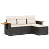 vidaXL 4-dijelni set vrtnih sofa od poliratana s jastucima crni