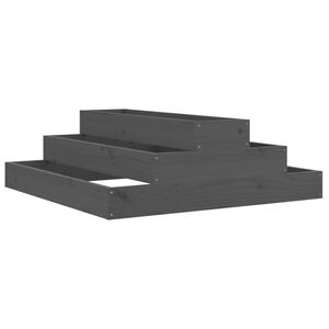 vidaXL Sadilica siva 80x80x27 cm od masivne borovine