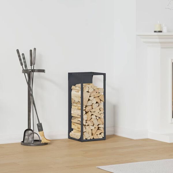 vidaXL Stalak za drva antracit 25x25x60 cm Hladno valjani čelik