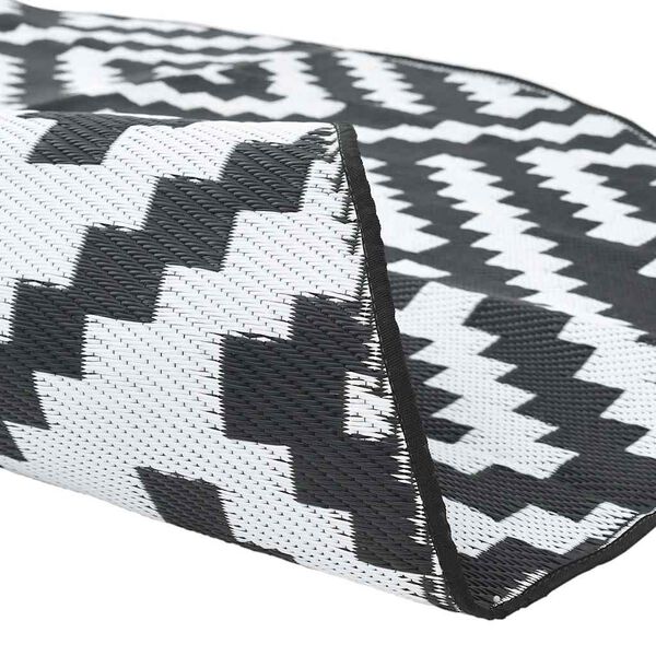 vidaXL Vanjski tepih ARAKIL bijeli i crni &Oslash;200 cm PP
