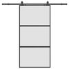 vidaXL Klizna vrata s priborom crna 102,5 x 205 cm kaljeno staklo