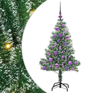vidaXL Umjetno Božićno Drvo s Snježnim Flokom i LED Svjetlom 120 cm