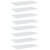 vidaXL Police za knjige 8 kom visoki sjaj bijele 40x20x1,5 cm drvene