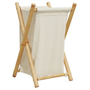 vidaXL Ko&scaron;ara za rublje krem bijela 41,5 x 36 x 63,5 cm od bambusa
