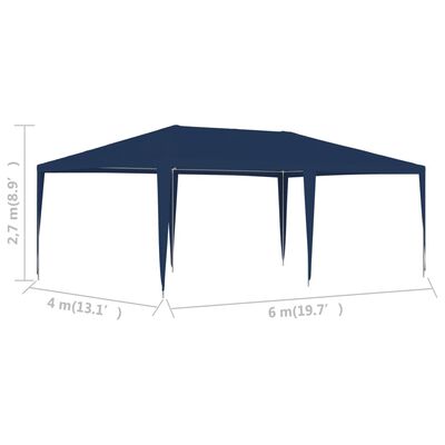 vidaXL Šator za zabave 4 x 6 m plavi