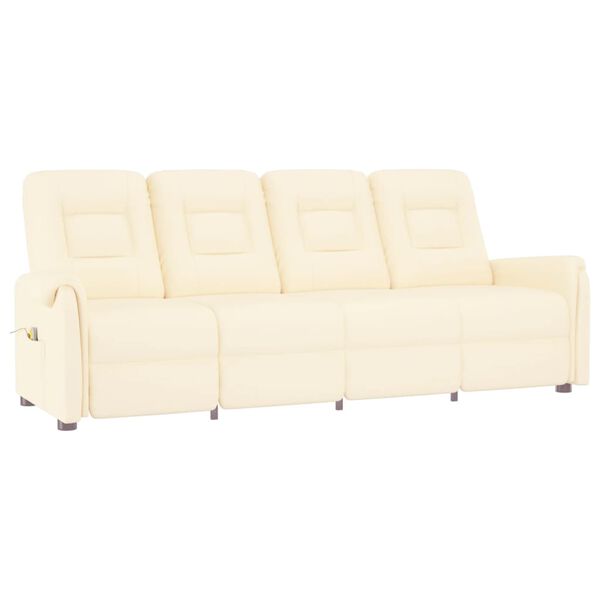 vidaXL Masažni četverosjed od umjetne kože krem