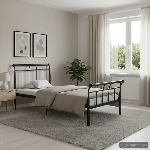 vidaXL Okvir za krevet crni metalni 100 x 200 cm