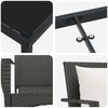 vidaXL Vrtni set za objed s jastukom 7 pcs Crna poliratan