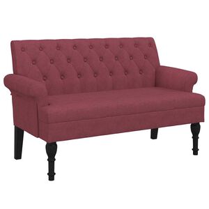 vidaXL Klupa s naslonom boja vina 120 x 62 x 75,5 cm od tkanine