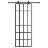 vidaXL Klizna vrata s priborom crna 76 x 205 cm od ESG stakla