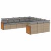 vidaXL 11-dijelni set vrtnih sofa od poliratana s jastucima bež