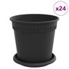 vidaXL Saksije za biljke 24 pcs Crna &Oslash; 17 x 14 cm Plastika