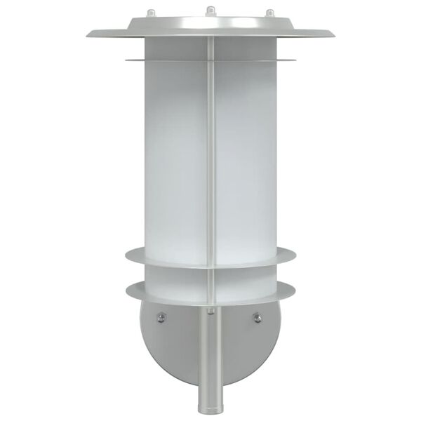 vidaXL Vanjske zidne svjetiljke 2 kom srebrne od nehrđajućeg čelika