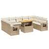 vidaXL 10-dijelni set vrtnih sofa s jastucima bež od poliratana