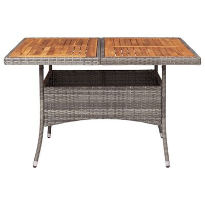 vidaXL Vrtni blagovaonski stol od poliratana i bagremovog drva sivi