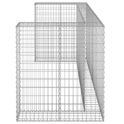vidaXL Gabionski zid za kante od pocinčanog čelika 254 x 100 x 110 cm